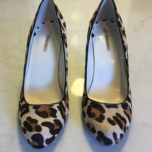 Max Studio Pony Hair Leopard Heels